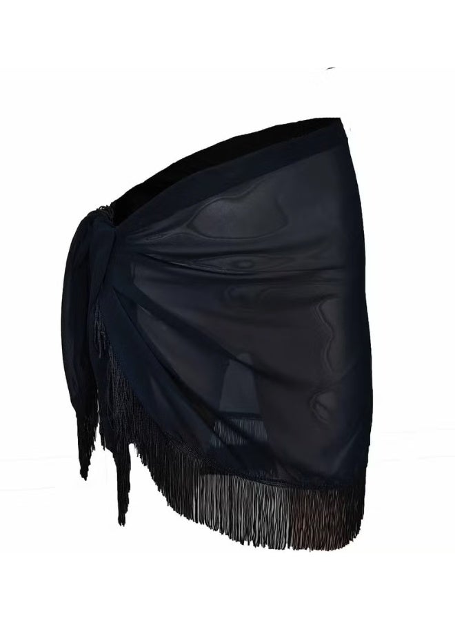 Pistore Tasseled Black Pareo - Image 1